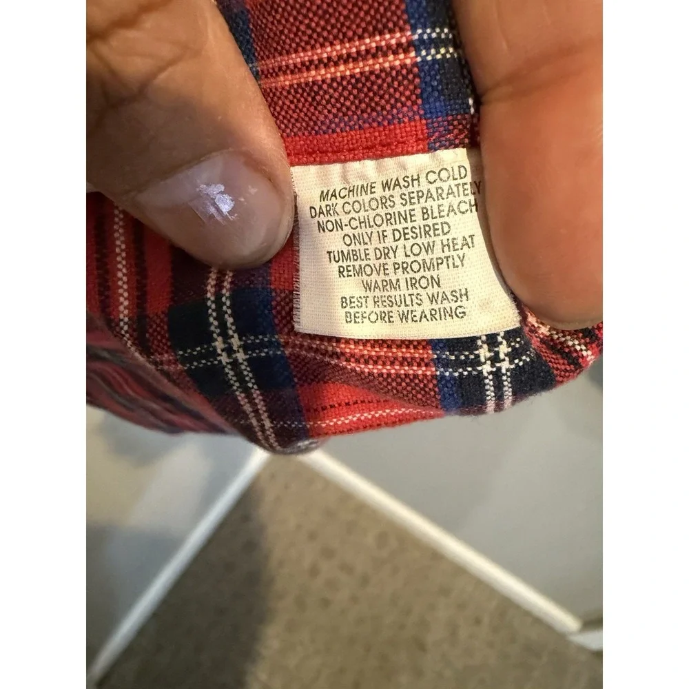 Vintage 90's CHAPS Ralph Lauren Shirt Mens XXL Plaid Long Sleeve Red Button Down - Picture 5 of 8